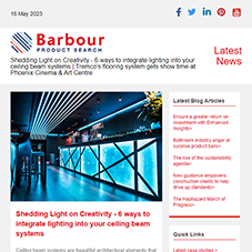 Shedding Light on Creativity - 6 ways to integrate lighting into your ceiling beam systems | Tremco’s flooring system gets show time at Phoenix Cinema & Art Centre